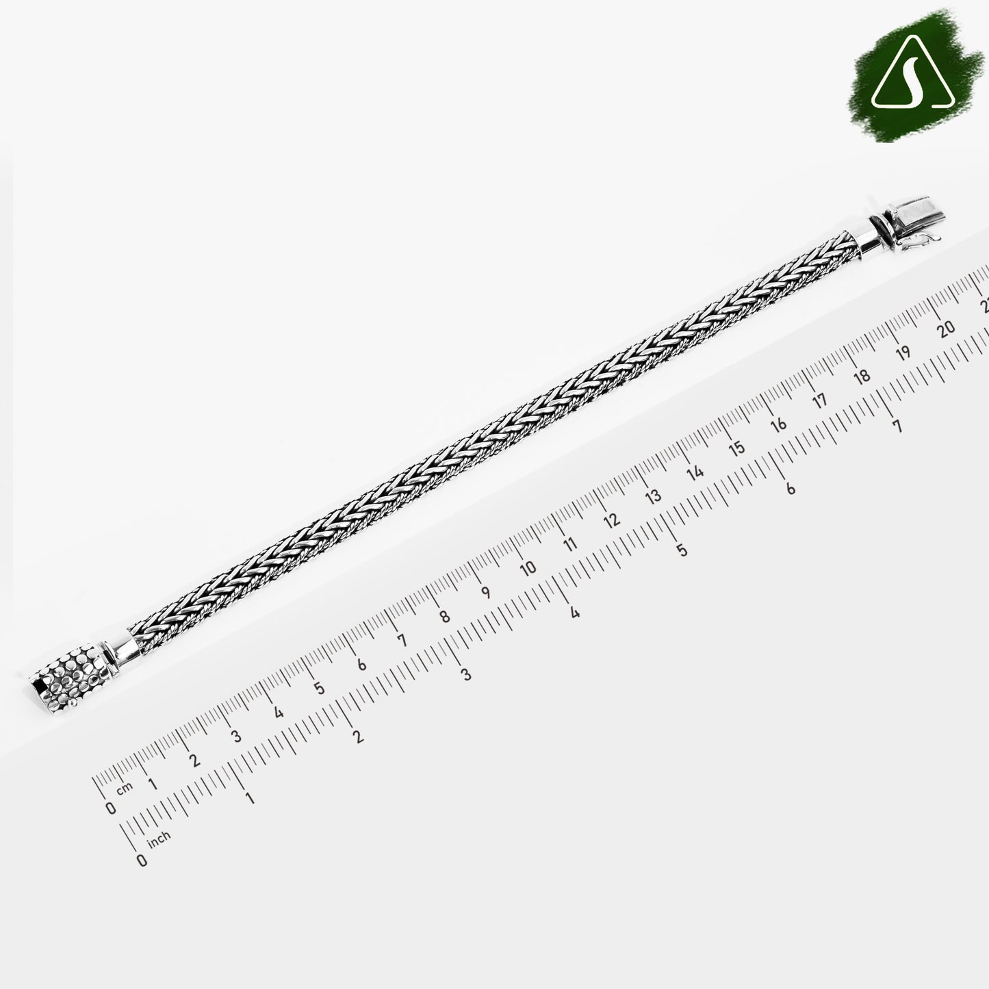 Sterling Silver Byzantine Bracelet, Men's Bali King Chain, Woven Link, Safety Clasp