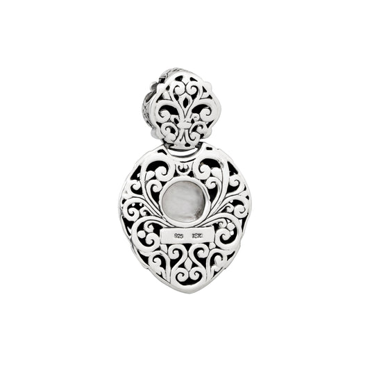 Sterling Silver Pearl Pendant with 18K Gold Accents