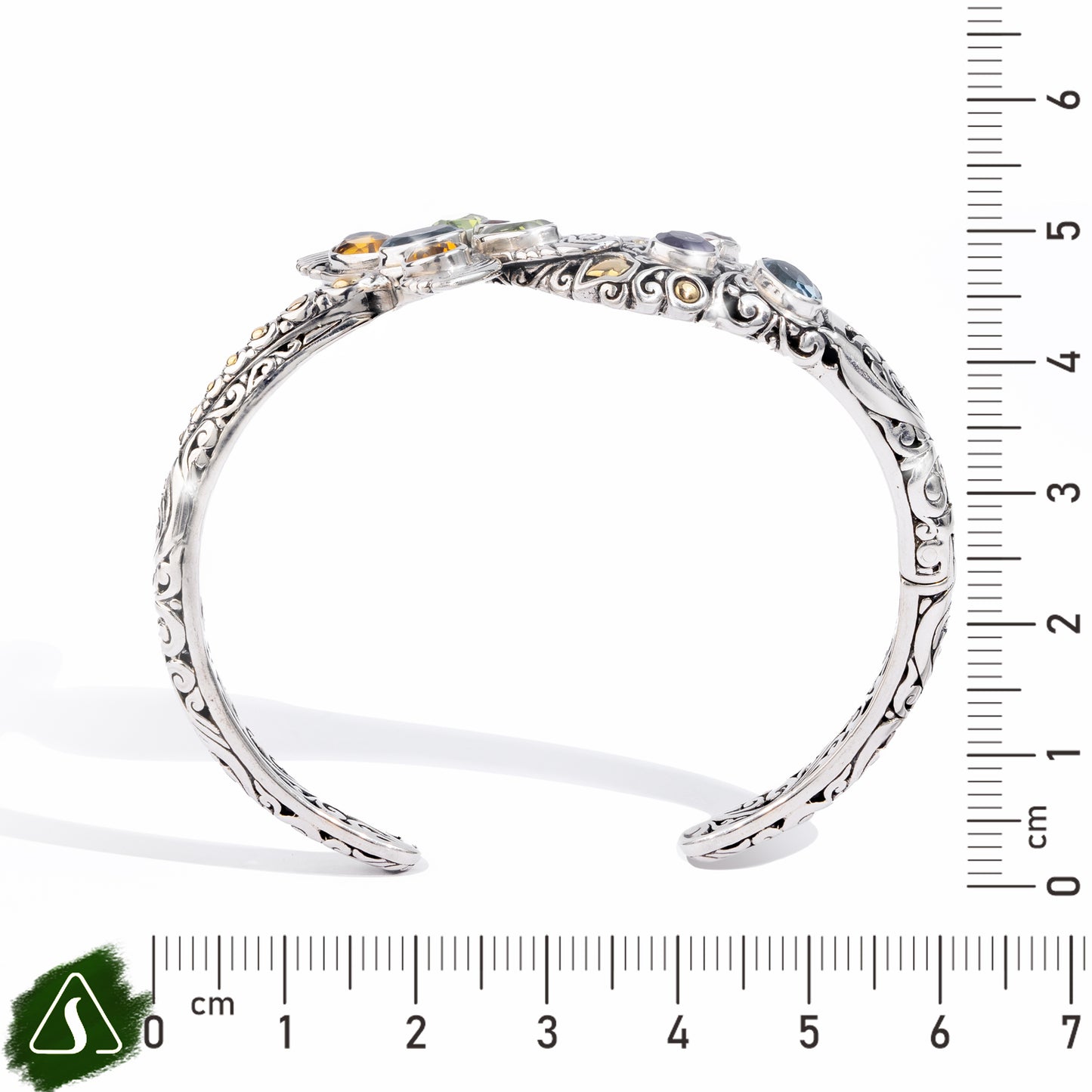 Dragonfly Cuff Bangle with Multi Gemstones