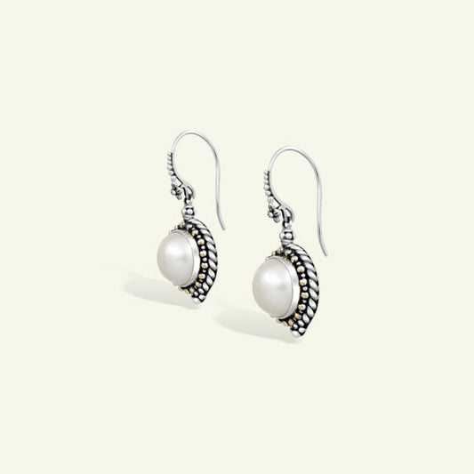 Vintage Inspired Pearl Drop Earrings in Sterling Silver with Timeless Craftsmanship