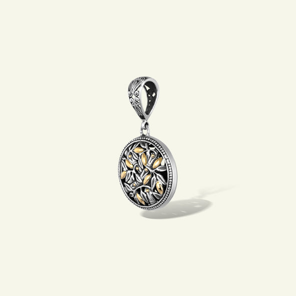 Handcrafted Balinese Silver Pendant with Elegant Leaf Motif