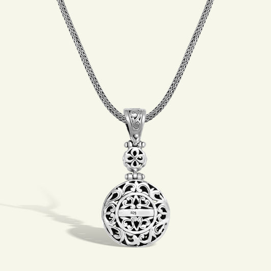 Handcrafted Sterling Silver Necklace with Gold Plated Pendant