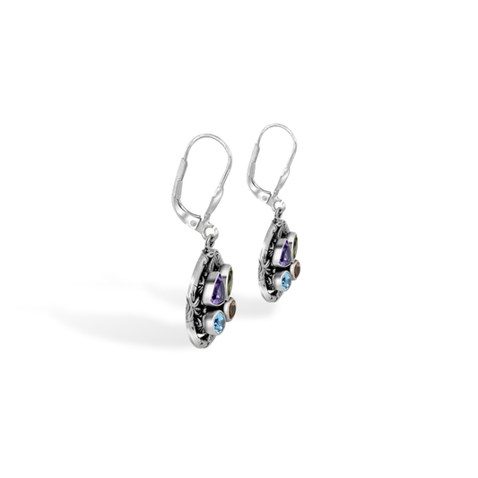Bamboo Essence Multistone Drop Earrings