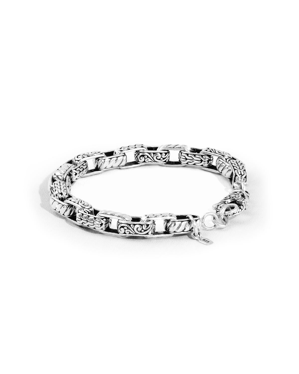Men’s Celtic Bracelet – Vintage Silver Stainless Steel Chunky Chain Bracelet