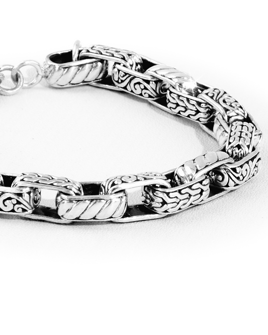 Men’s Balinese Rectangle Link Chain Bracelet