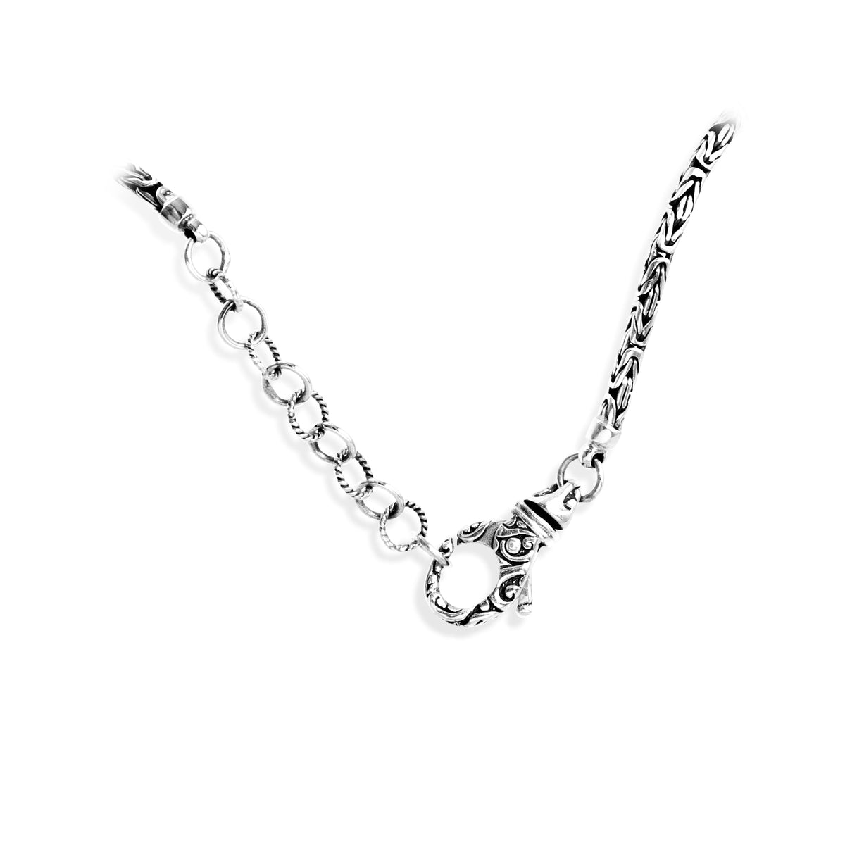 Pear-Shaped Blue Topaz Balinese Silver Necklace with 18K Gold Accents