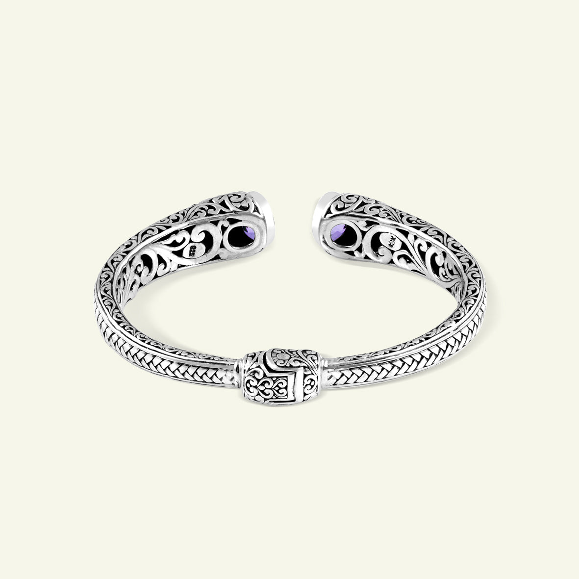 Artisan Heritage Sterling Silver Cuff with Ornate Detailing
