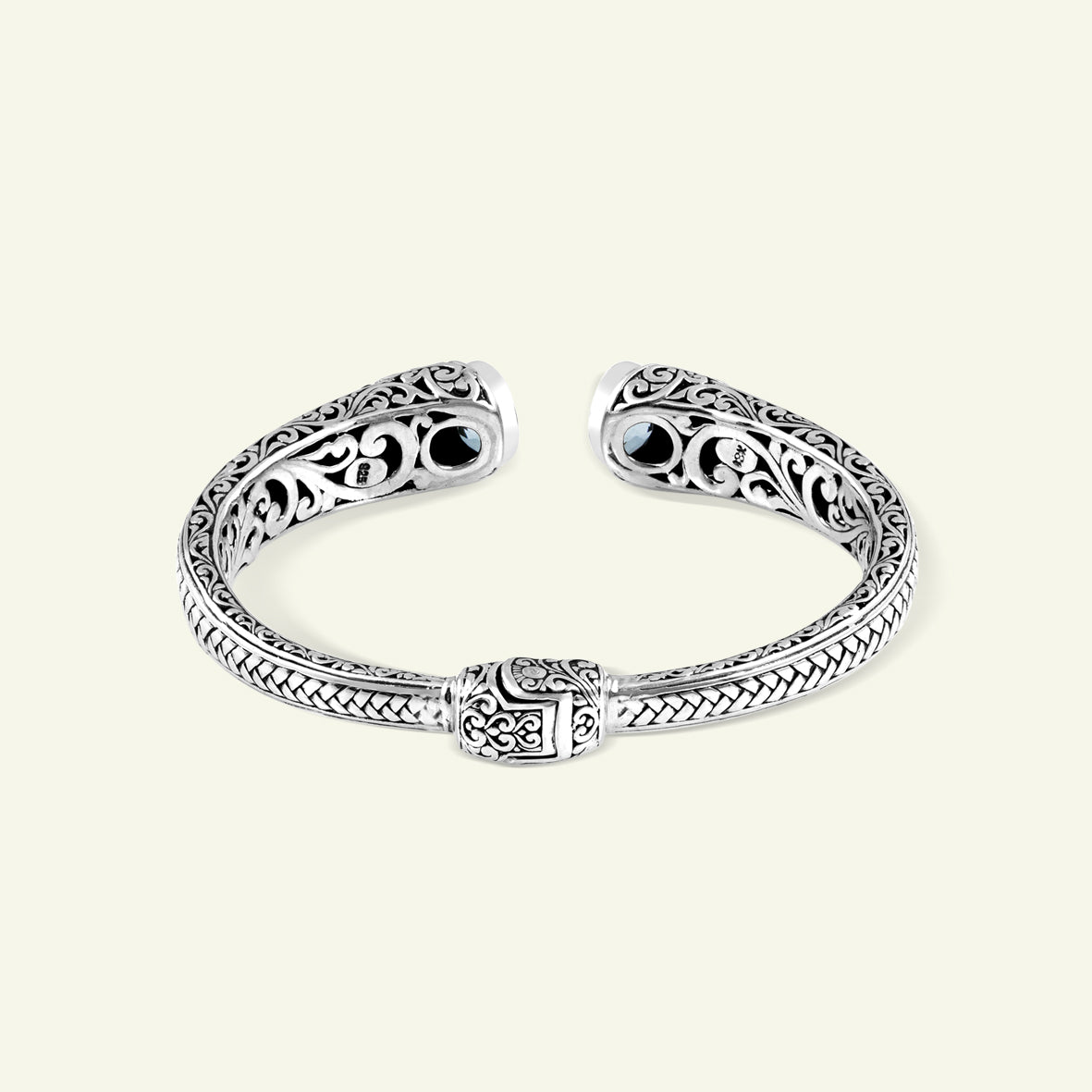 Artisan Heritage Sterling Silver Cuff with Ornate Detailing