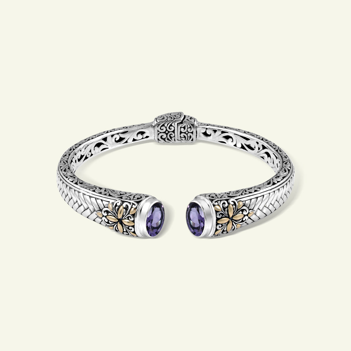 Artisan Heritage Sterling Silver Cuff with Ornate Detailing
