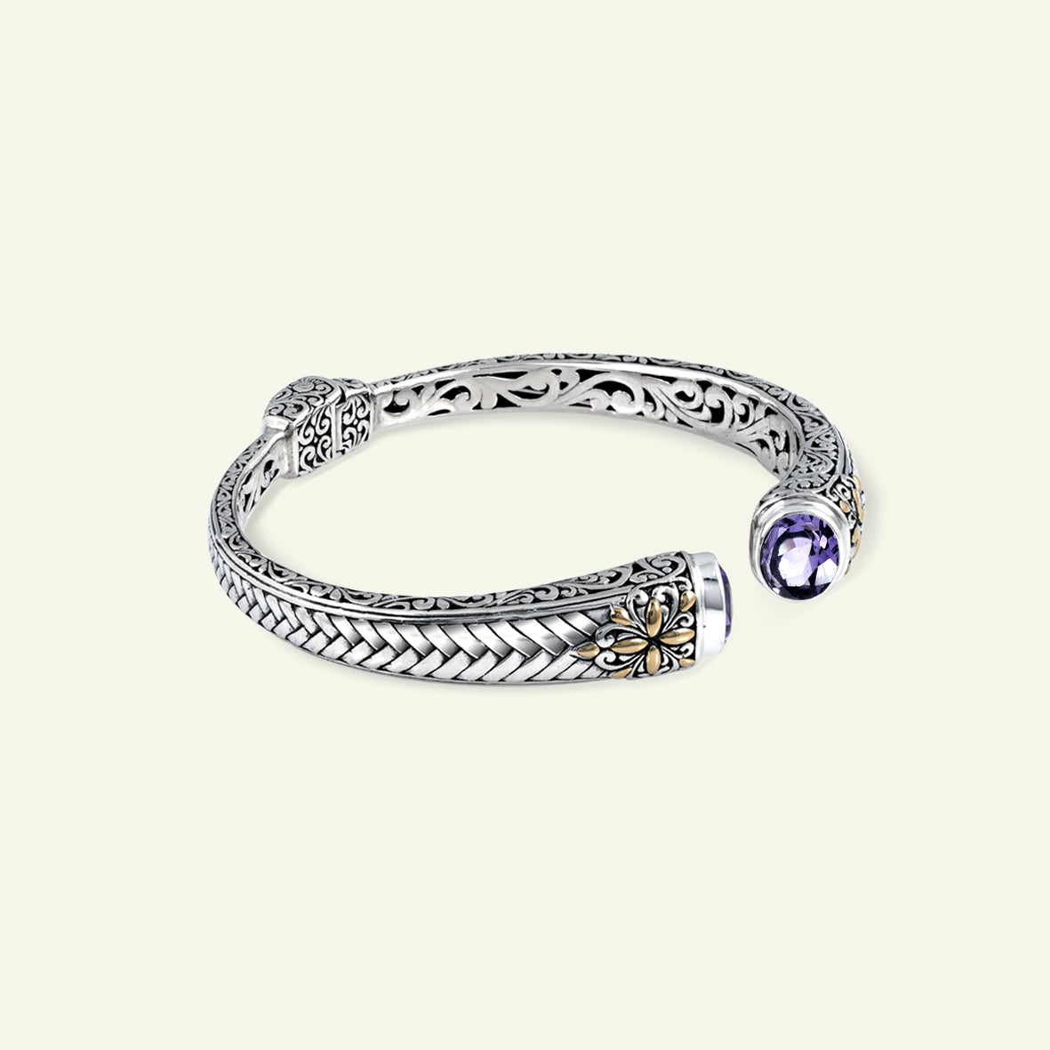 Artisan Heritage Sterling Silver Cuff with Ornate Detailing