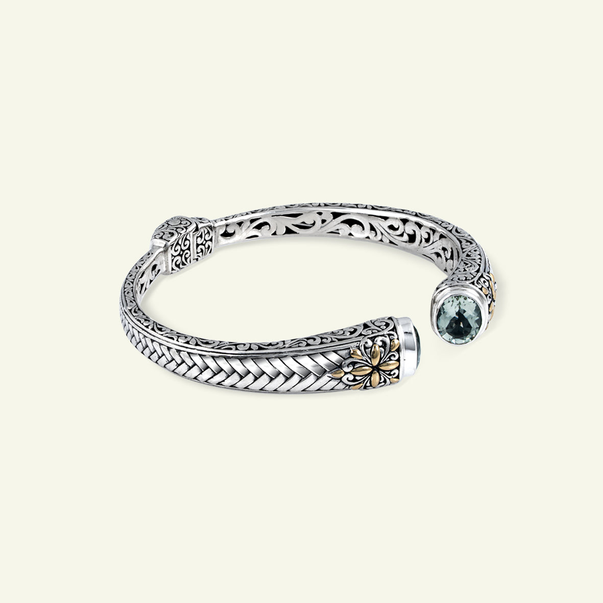 Artisan Heritage Sterling Silver Cuff with Ornate Detailing