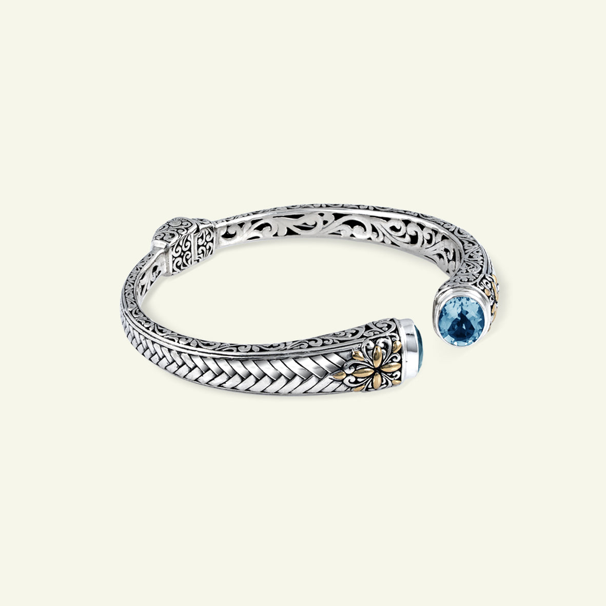 Artisan Heritage Sterling Silver Cuff with Ornate Detailing