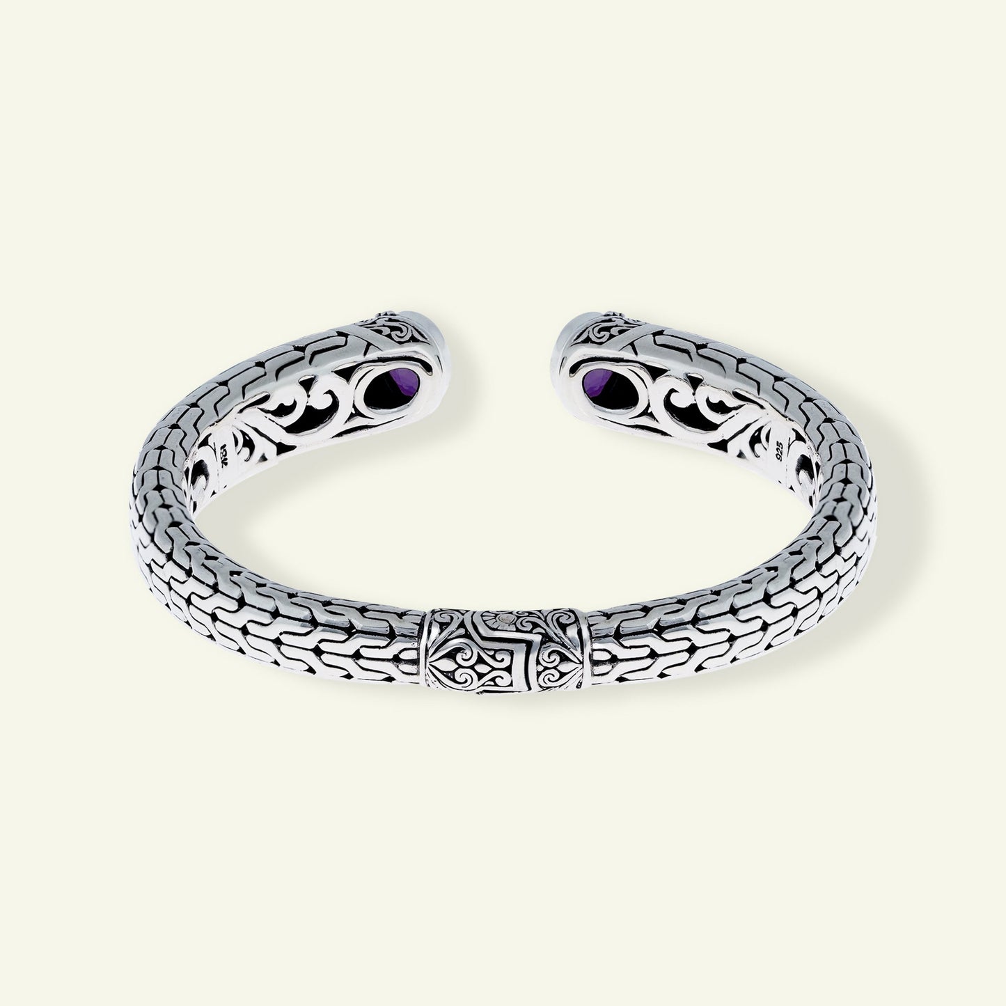 Sterling Silver Blue Topaz Open Cuff Bracelet