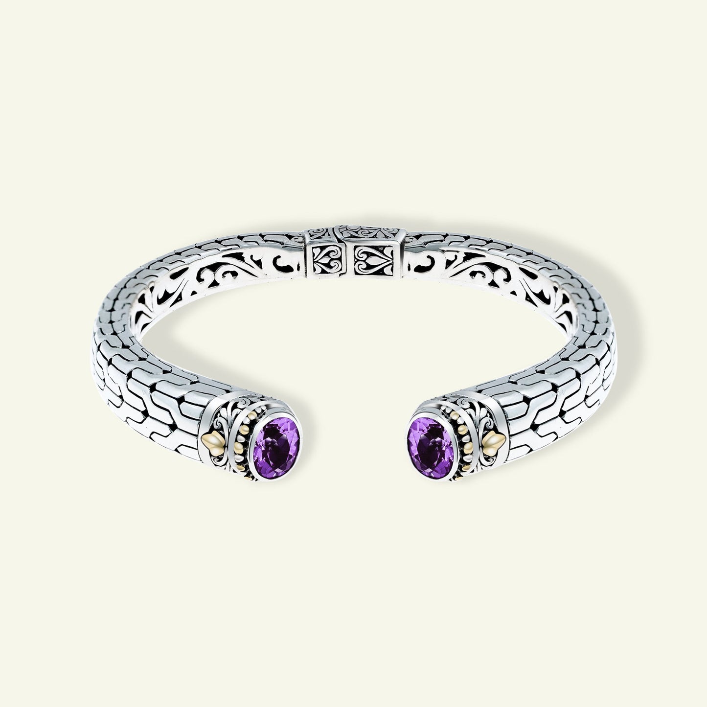 Sterling Silver Blue Topaz Open Cuff Bracelet