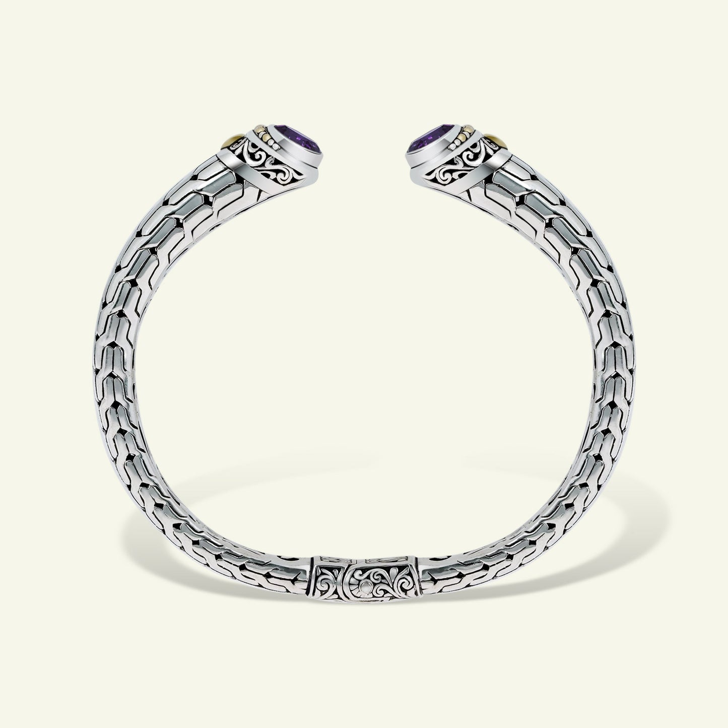 Sterling Silver Blue Topaz Open Cuff Bracelet