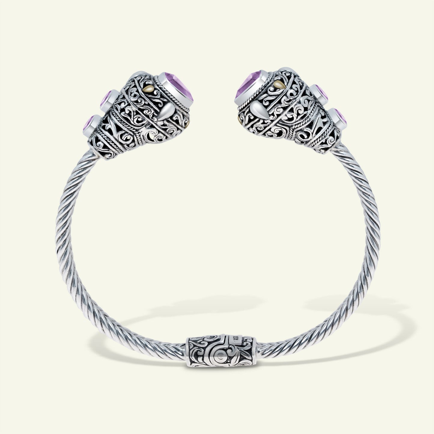 Crown of Clarity: Sterling Silver Cuff with Sky Blue Topaz