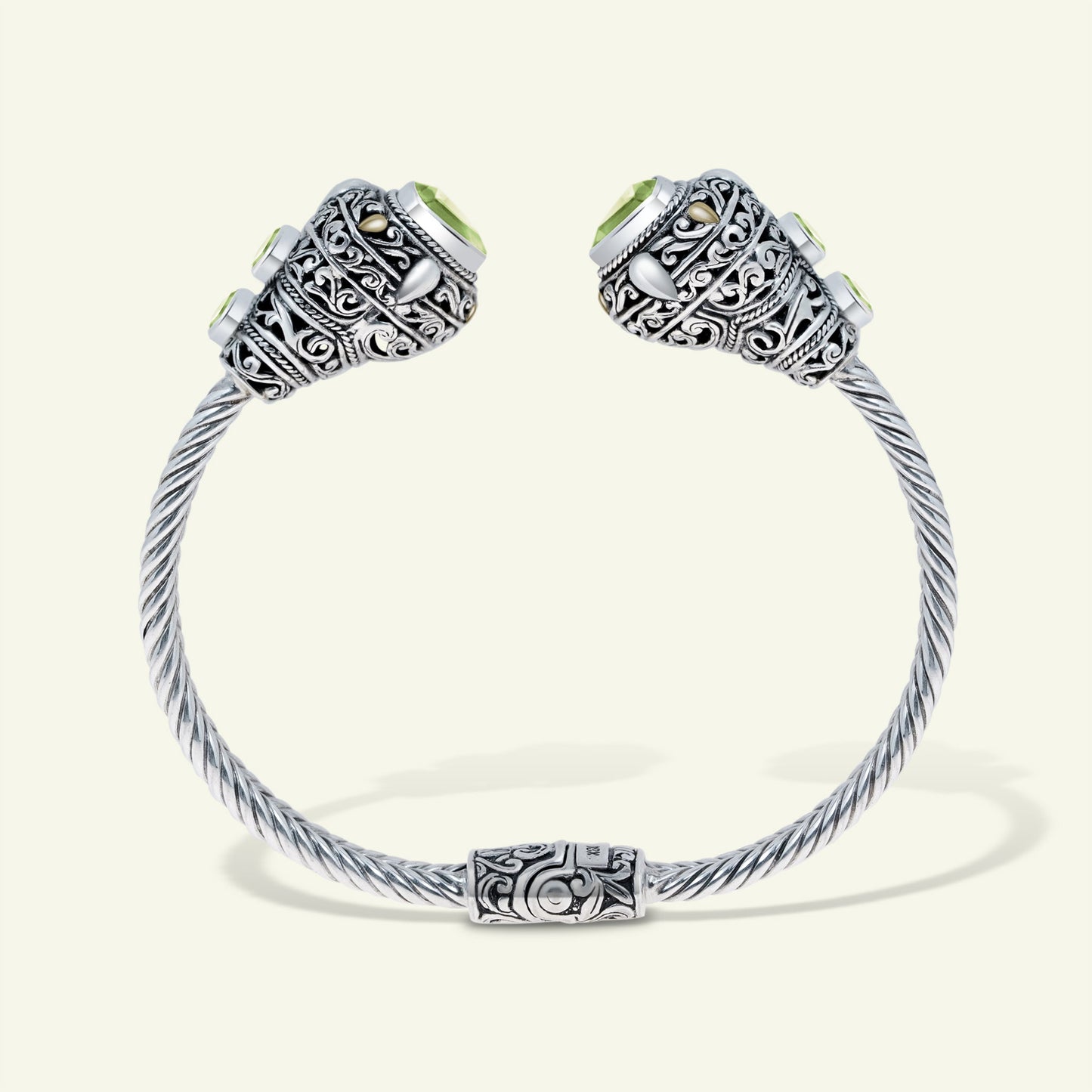 Crown of Clarity: Sterling Silver Cuff with Sky Blue Topaz