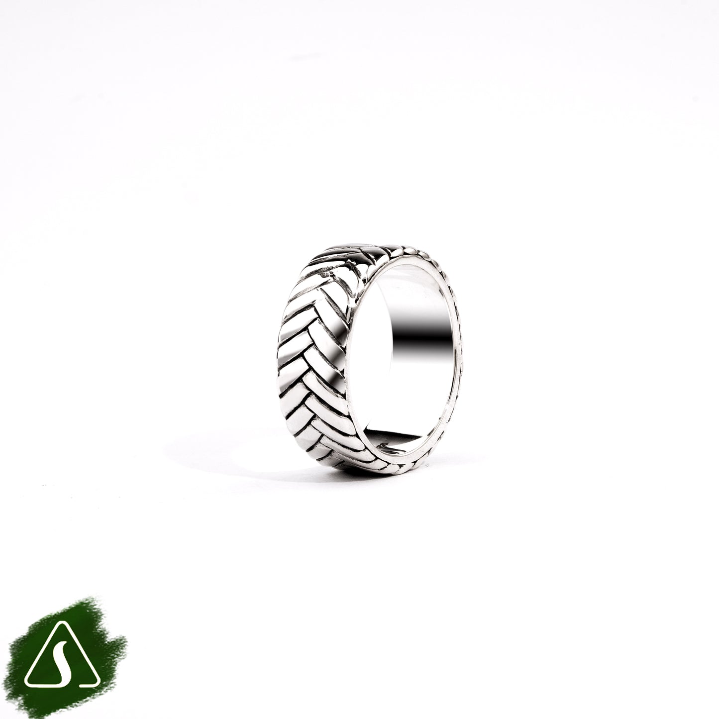 Handcrafted Sterling Silver Chevron Band Ring | Unisex Minimalist Statement Ring | Balinese Artisan Jewelry
