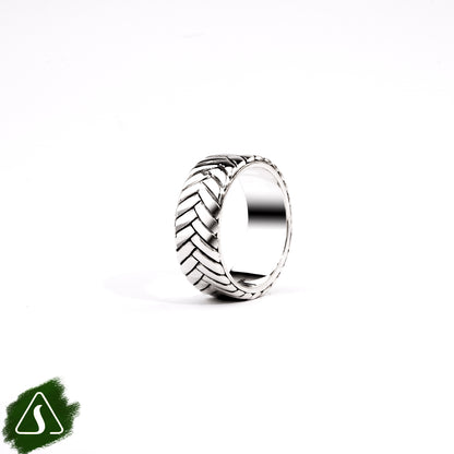 Handcrafted Sterling Silver Chevron Band Ring | Unisex Minimalist Statement Ring | Balinese Artisan Jewelry