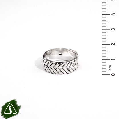 Handcrafted Sterling Silver Chevron Band Ring | Unisex Minimalist Statement Ring | Balinese Artisan Jewelry