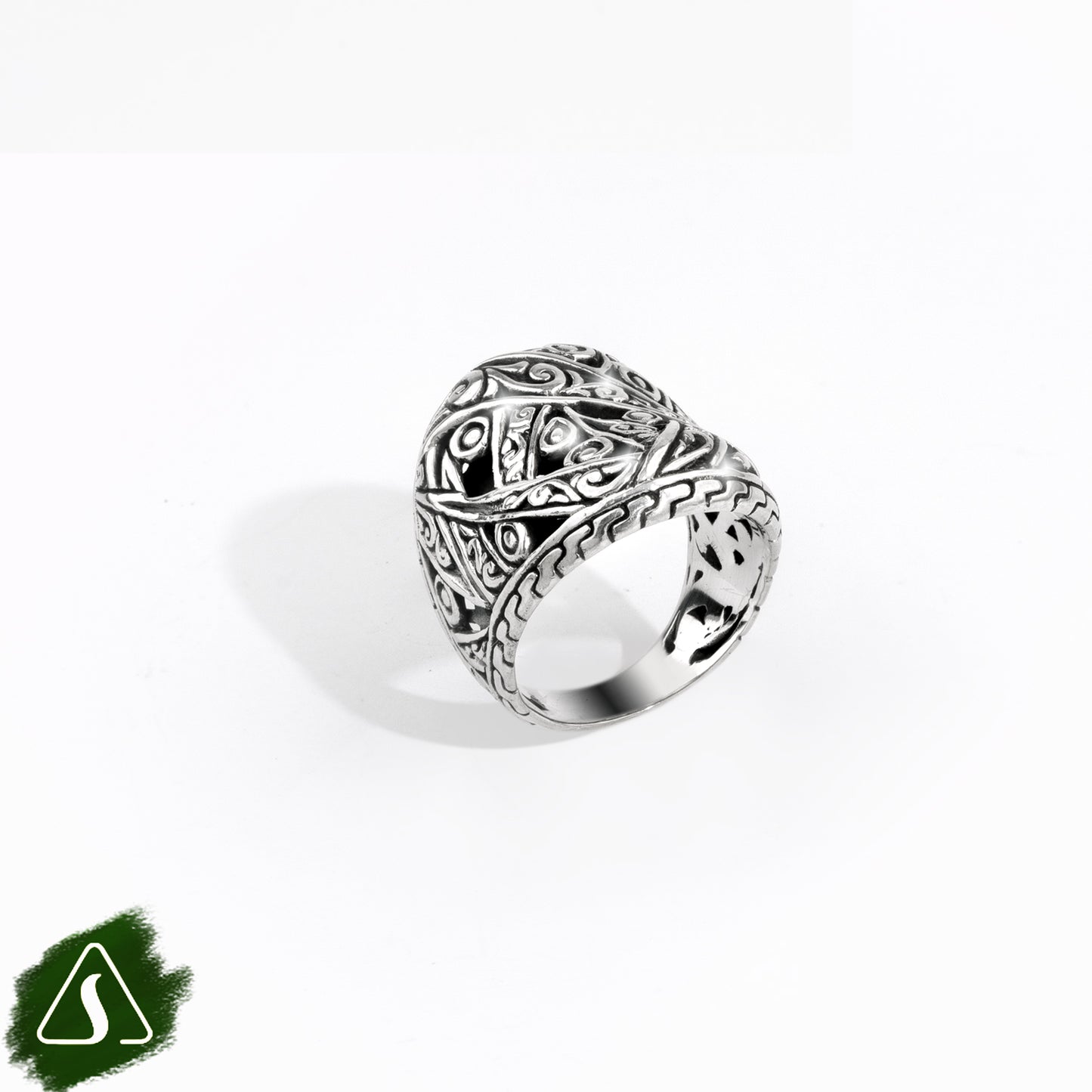 Sterling Silver Abstract Tribal Band Ring