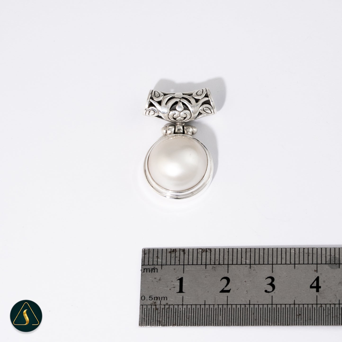 Bali Sterling Silver Jewelry, White Pearl Pendant