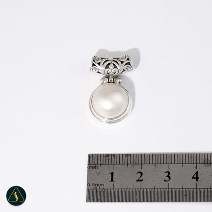 Bali Sterling Silver Jewelry, White Pearl Pendant