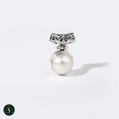 Bali Sterling Silver Jewelry, White Pearl Pendant