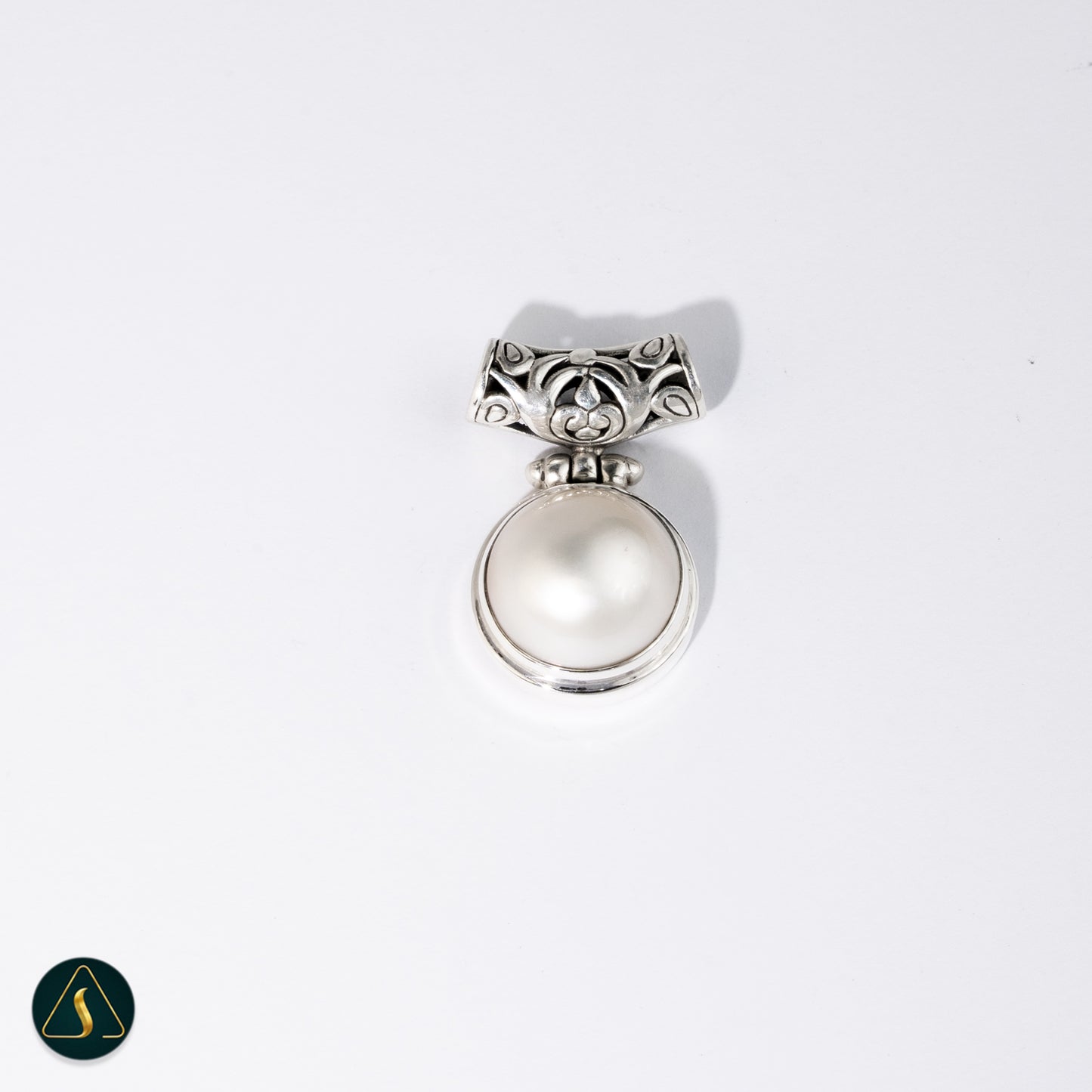 Bali Sterling Silver Jewelry, White Pearl Pendant
