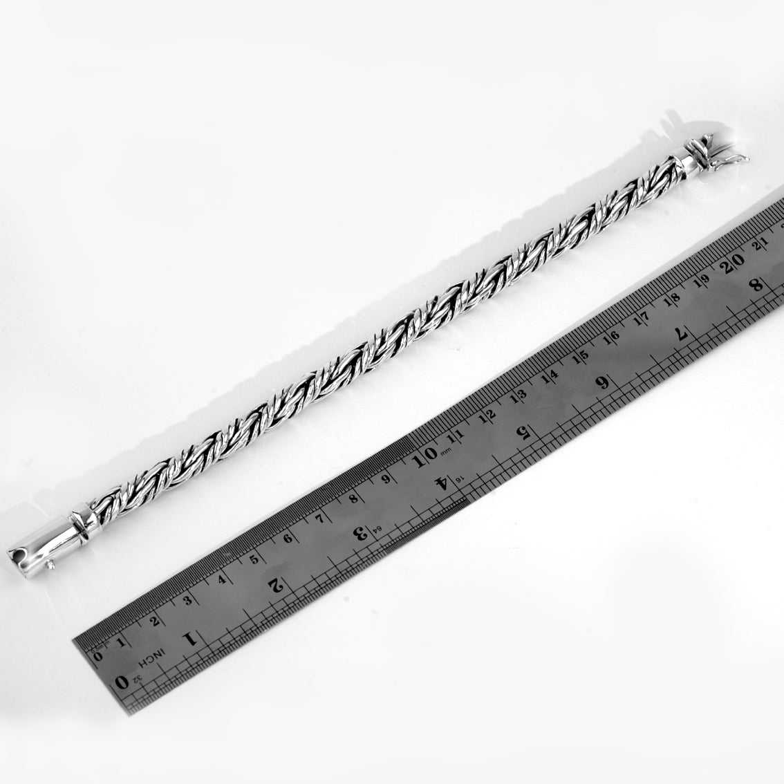 Sterling Silver Byzantine Chain Bracelet, Handcrafted Bali Style, Men's Jewelry
