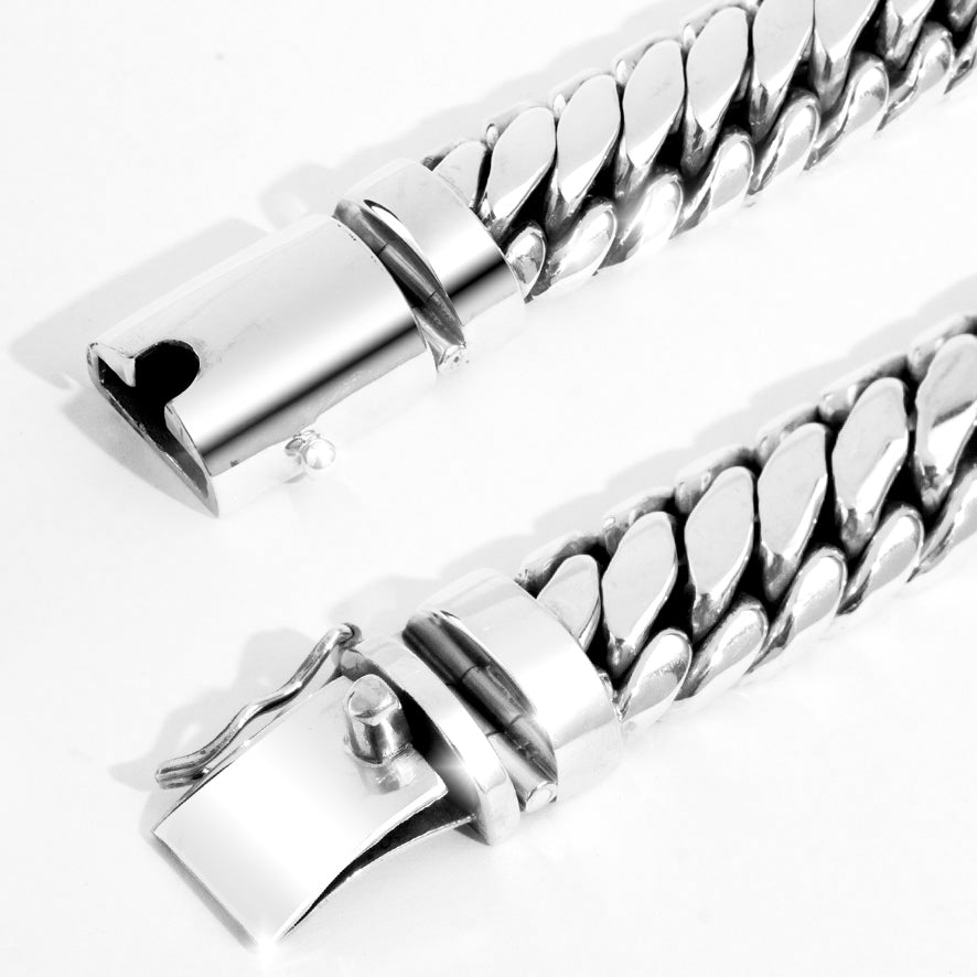 Sterling Silver Flat Cuban Link Bracelet | Handmade Bali Artisan Chain Jewelry