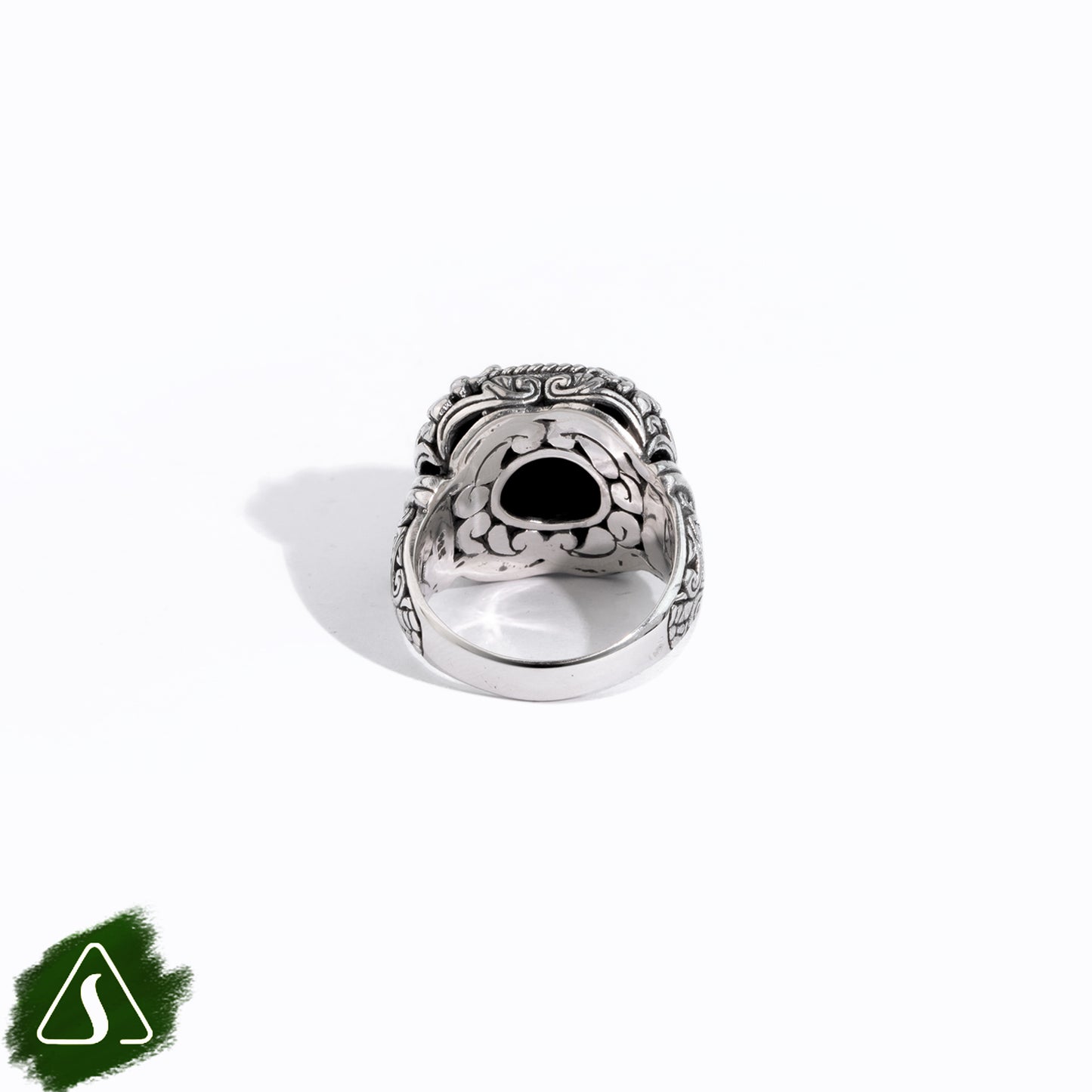 Handcrafted Sterling Silver Black Onyx Statement Ring | Artisan Balinese Cocktail Ring | Vintage Gothic Jewelry