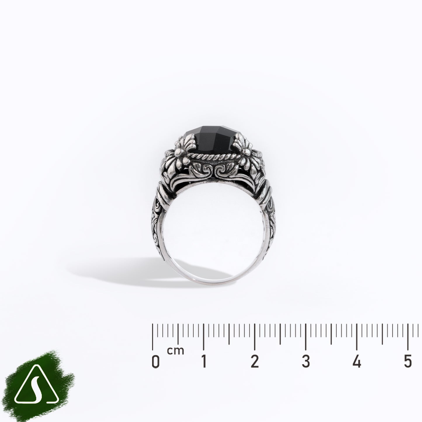 Handcrafted Sterling Silver Black Onyx Statement Ring | Artisan Balinese Cocktail Ring | Vintage Gothic Jewelry