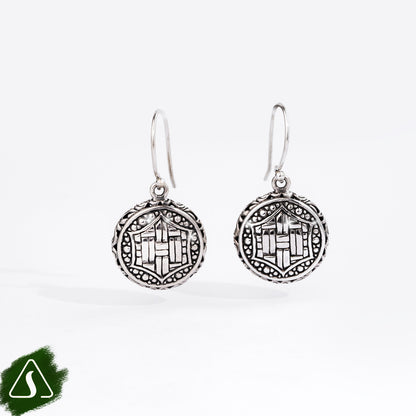Timeless Woven Pattern Sterling Silver Drop Earrings Description