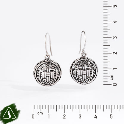 Timeless Woven Pattern Sterling Silver Drop Earrings Description