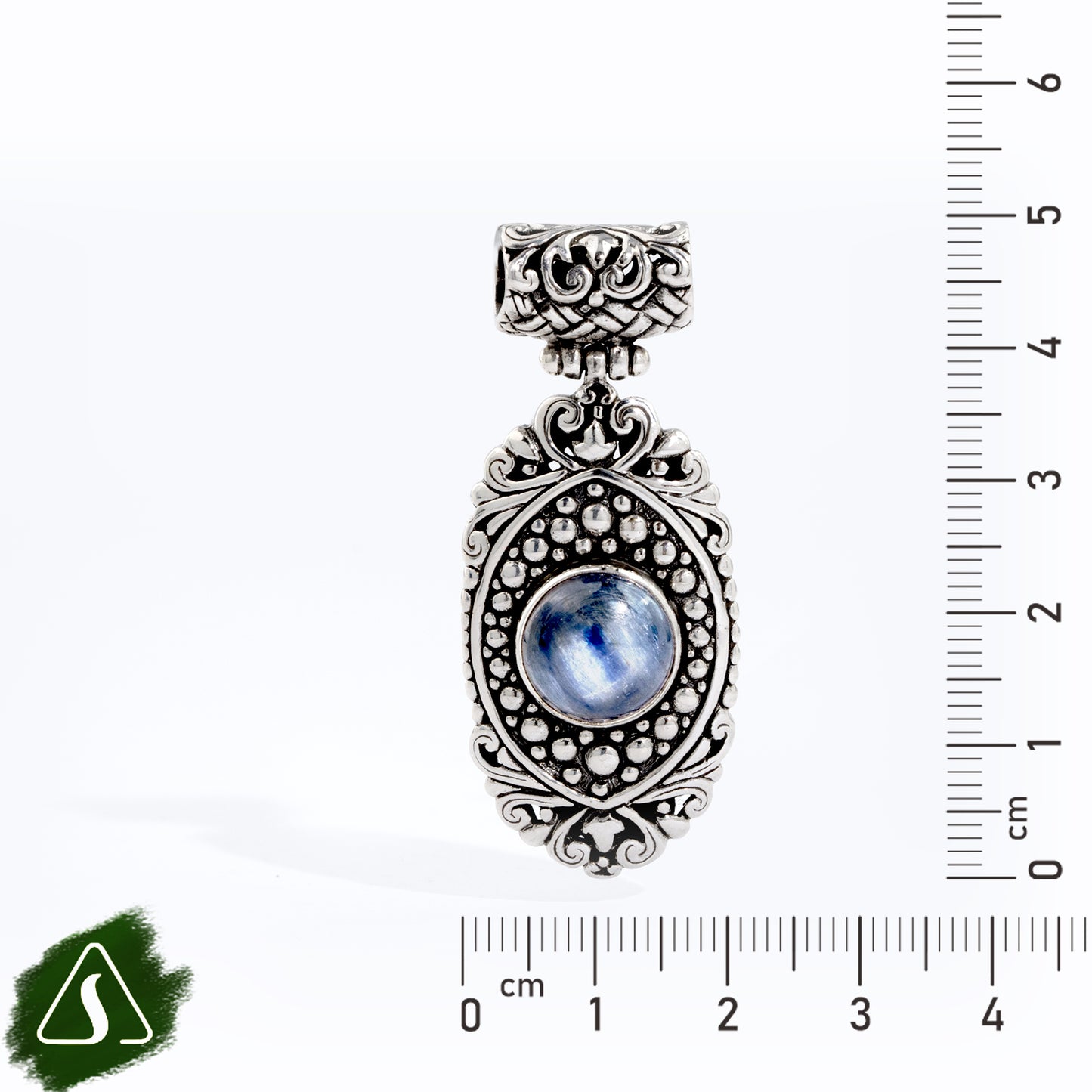 Handcrafted Sterling Silver Blue Kyanite Pendant