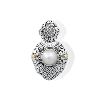 Sterling Silver Pearl Pendant with 18K Gold Accents