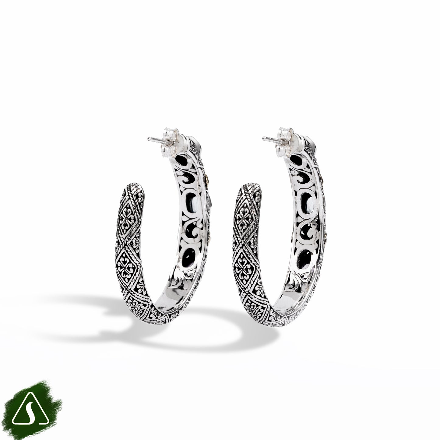 Hoop Earrings with Multi Gemstone