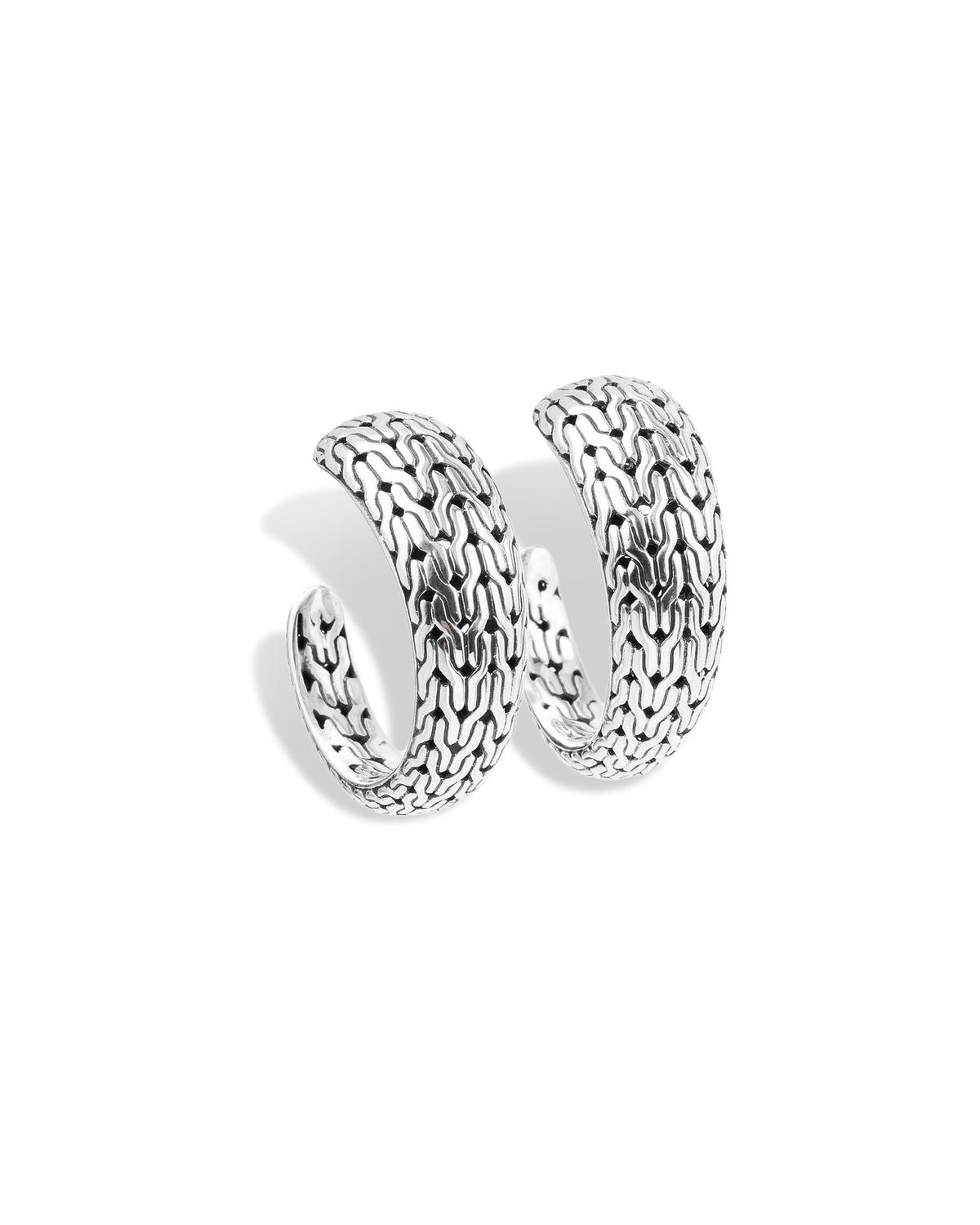 Dragon Bone Sterling Silver Hoop Earrings