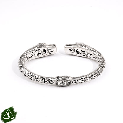 Sterling Silver Guardian Dog Cuff Bracelet