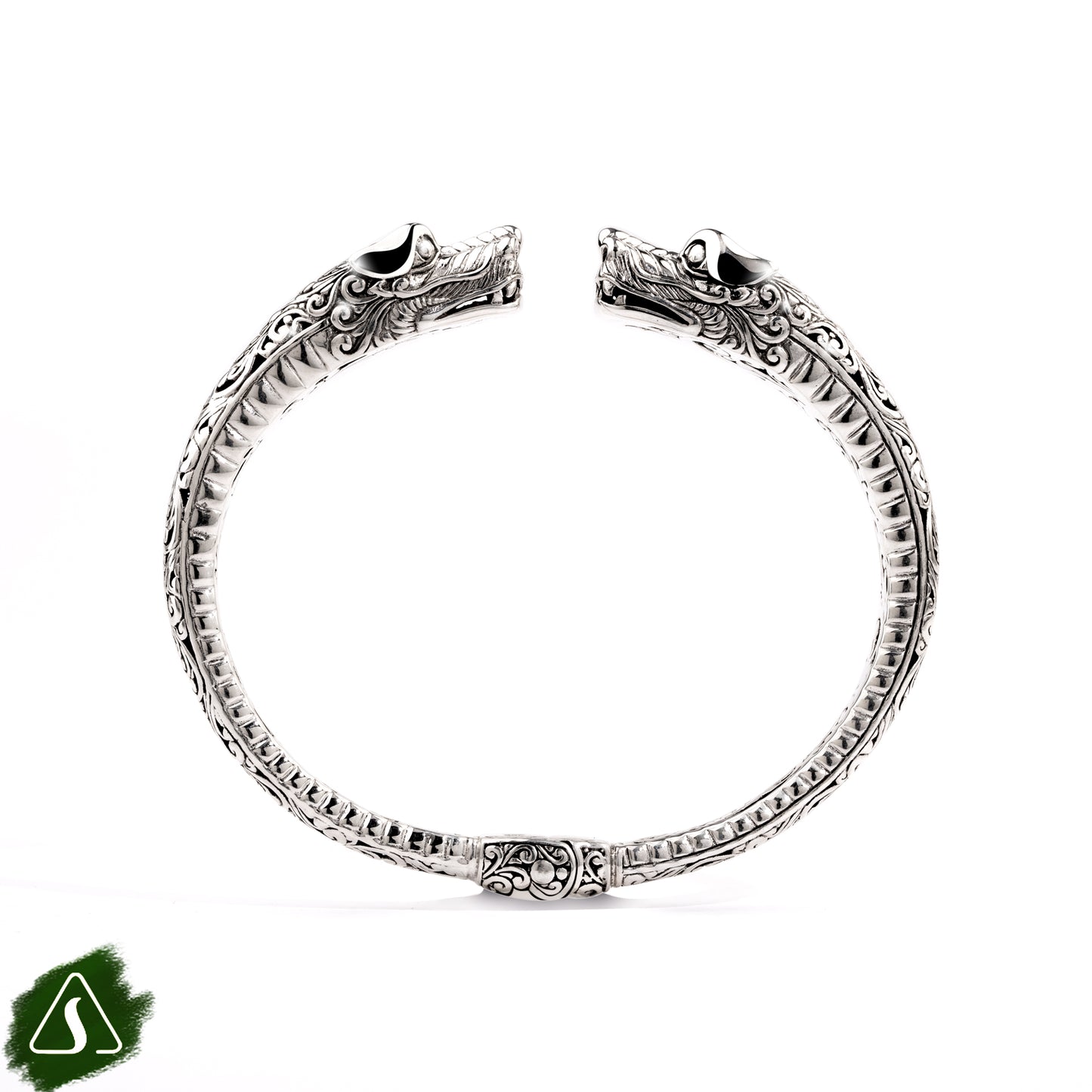Sterling Silver Guardian Dog Cuff Bracelet