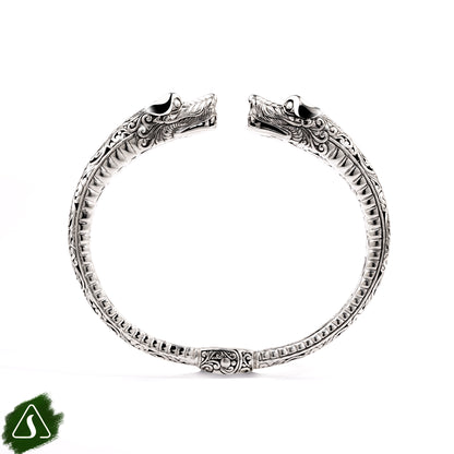 Sterling Silver Guardian Dog Cuff Bracelet