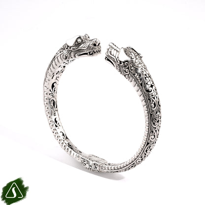 Sterling Silver Guardian Dog Cuff Bracelet