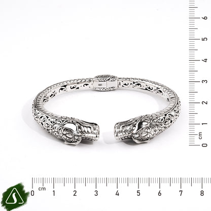 Sterling Silver Guardian Dog Cuff Bracelet
