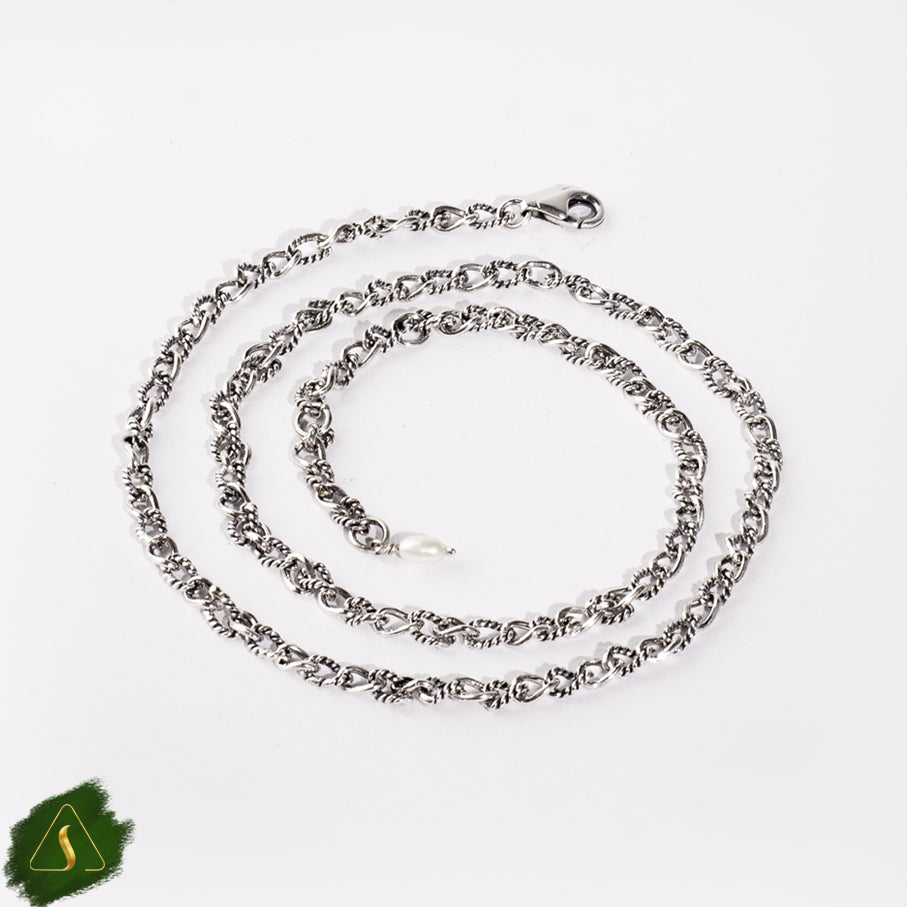 sterling 925  silver with pearl  for pendant Rolo Ilut chain