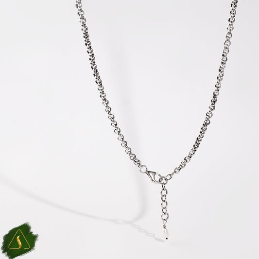 Rolo chain 925 sterling silver with pearl