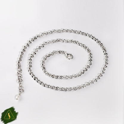 Rolo chain 925 sterling silver with pearl
