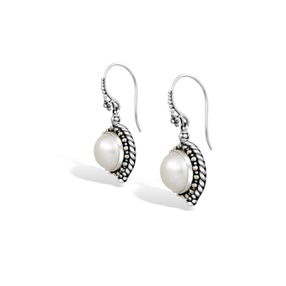 Vintage Inspired Pearl Drop Earrings in Sterling Silver with Timeless Craftsmanship
