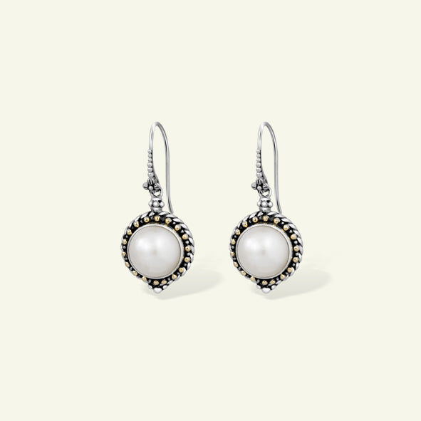 Vintage Inspired Pearl Drop Earrings in Sterling Silver with Timeless Craftsmanship
