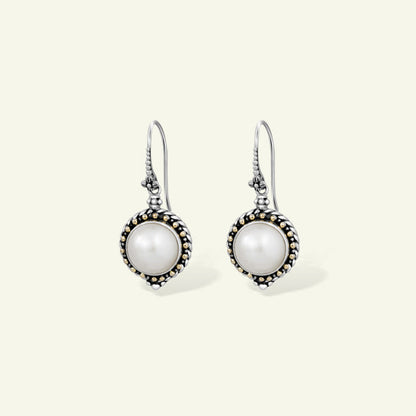 Vintage Inspired Pearl Drop Earrings in Sterling Silver with Timeless Craftsmanship